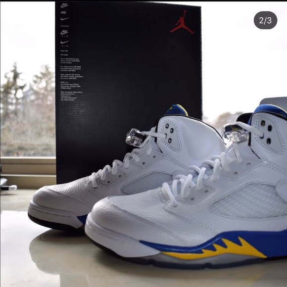 blue and yellow retro 5s